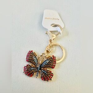 Butterfly Rhinestone Keychain / Bag Charm